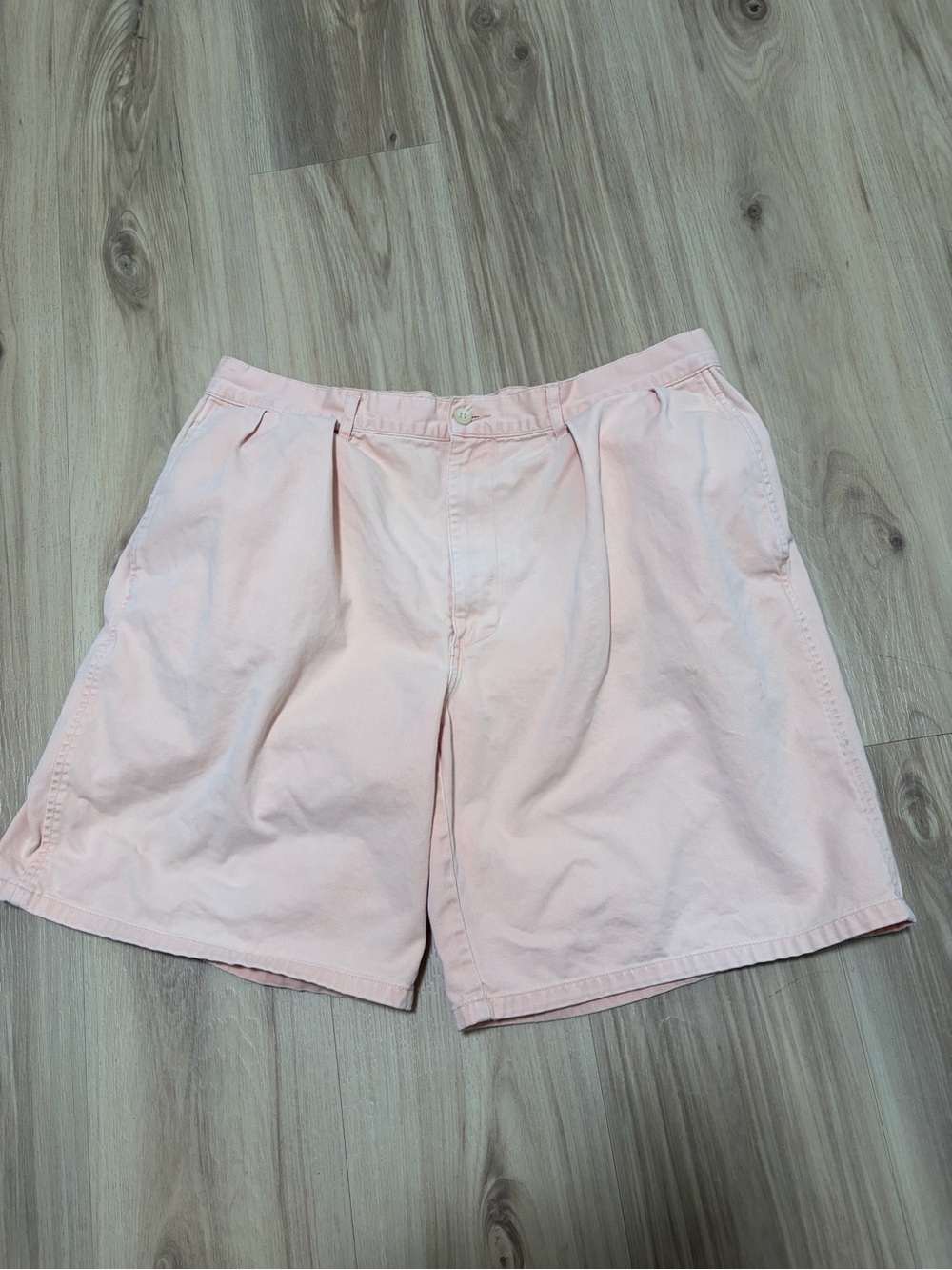 Vintage Polo Ralph Lauren Pleated Chino Shorts Pink Mens Size 36 Heavy Cotton